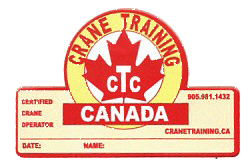 hard hat or lunch bucket sticker, showing that you have passed the crane training program